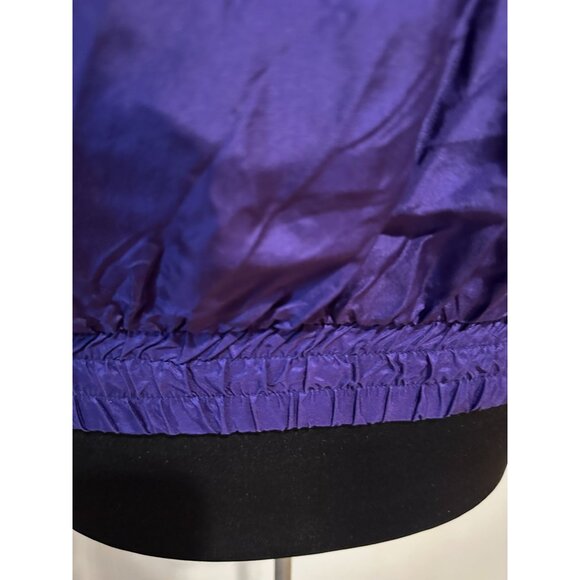 Vintage Purple Silk Bomber Jacket – Quilted Bead Accent – Size M – Fuda Internat - Picture 9 of 11